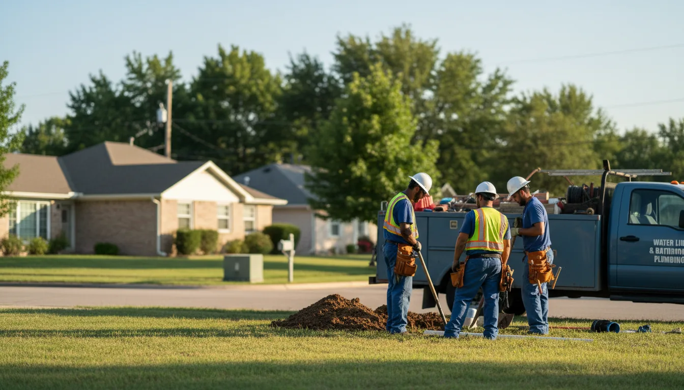 Residential water line and bathroom plumbing service in Garrison, TX